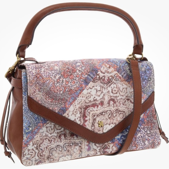 Lucky Brand Women’s Love Leather Trim Shoulder Bag Vintage Patchwork NWT $198R - Picture 2 of 4